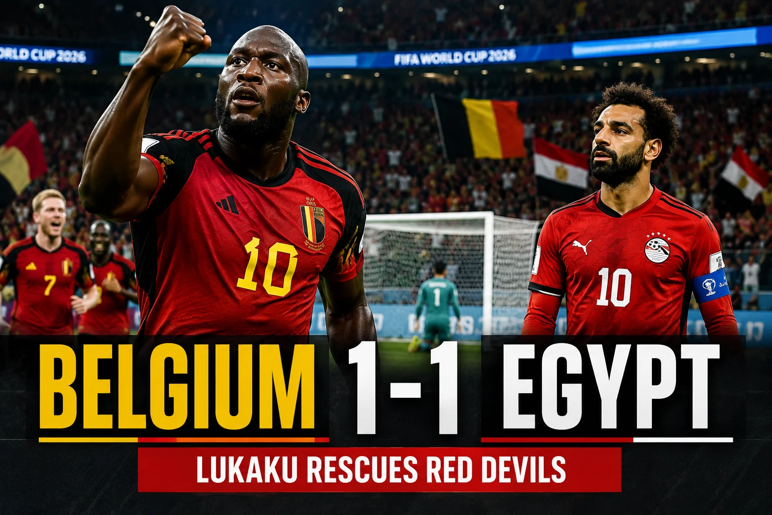Belgium 1-1 Egypt: Lukaku Rescues Red Devils in 22 Seconds — But Egypt's Birthday Boy Salah Nearly Made History