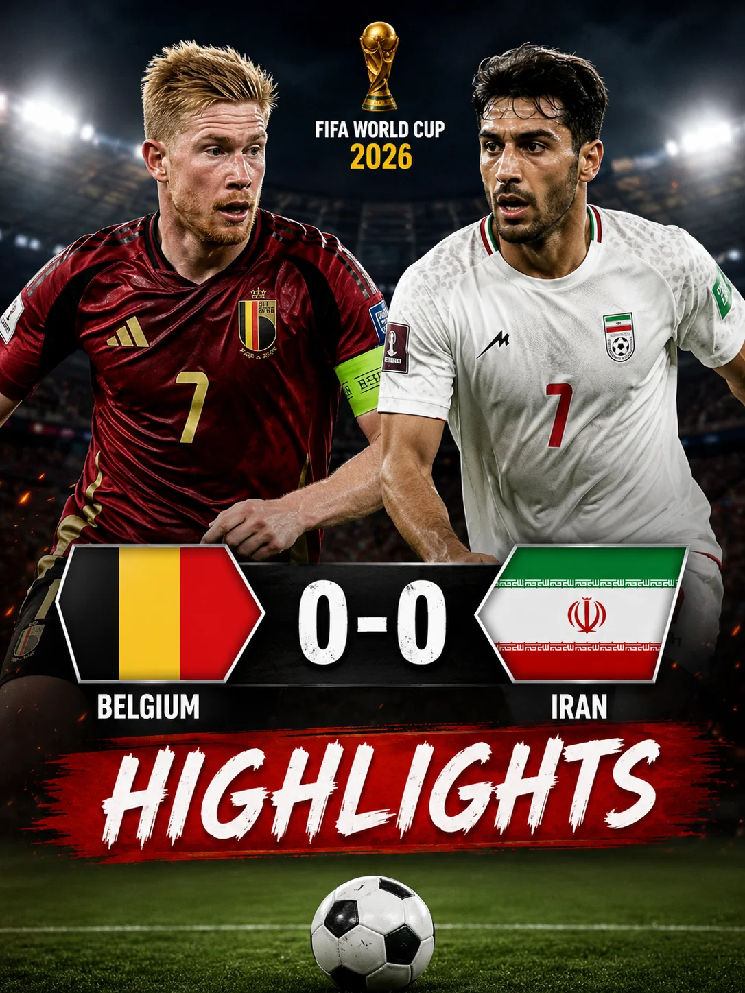 Belgium vs Iran 0-0 Highlights – FIFA World Cup 2026