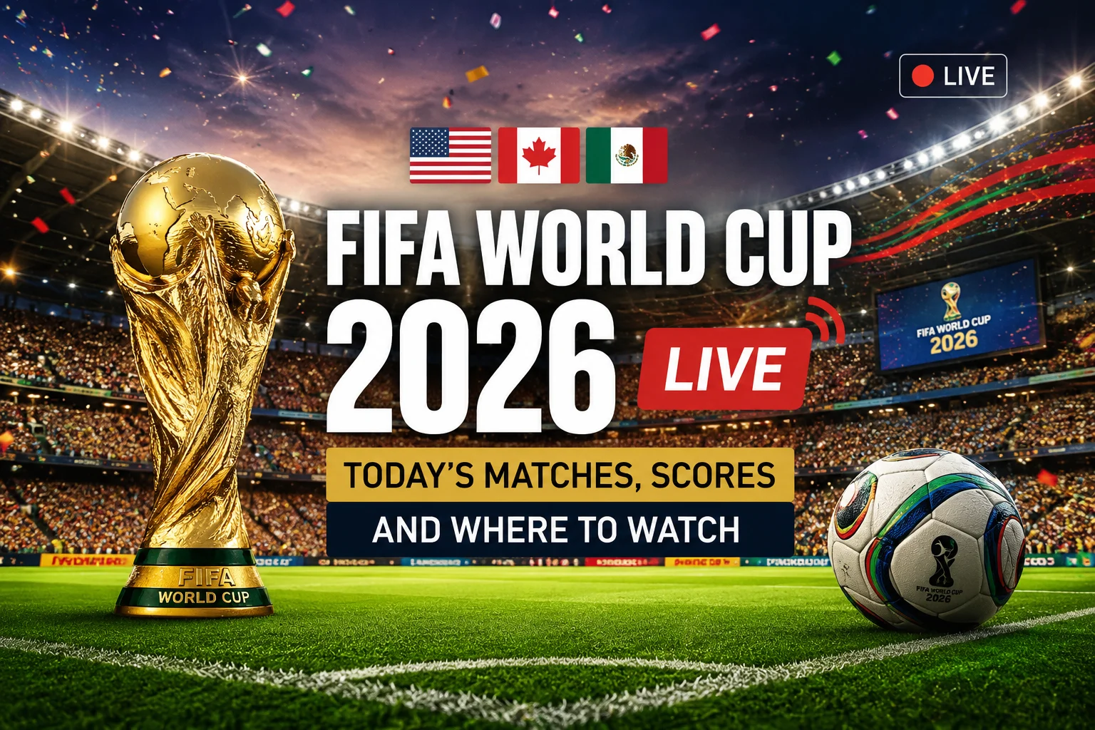 FIFA World Cup 2026 Live Today's Matches, Scores and Where to Watch