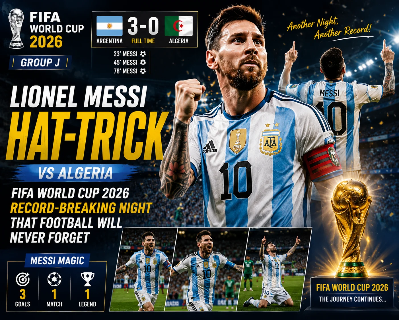 Lionel Messi Hat-Trick vs Algeria: FIFA World Cup 2026 Record-Breaking Night That Football Will Never Forget