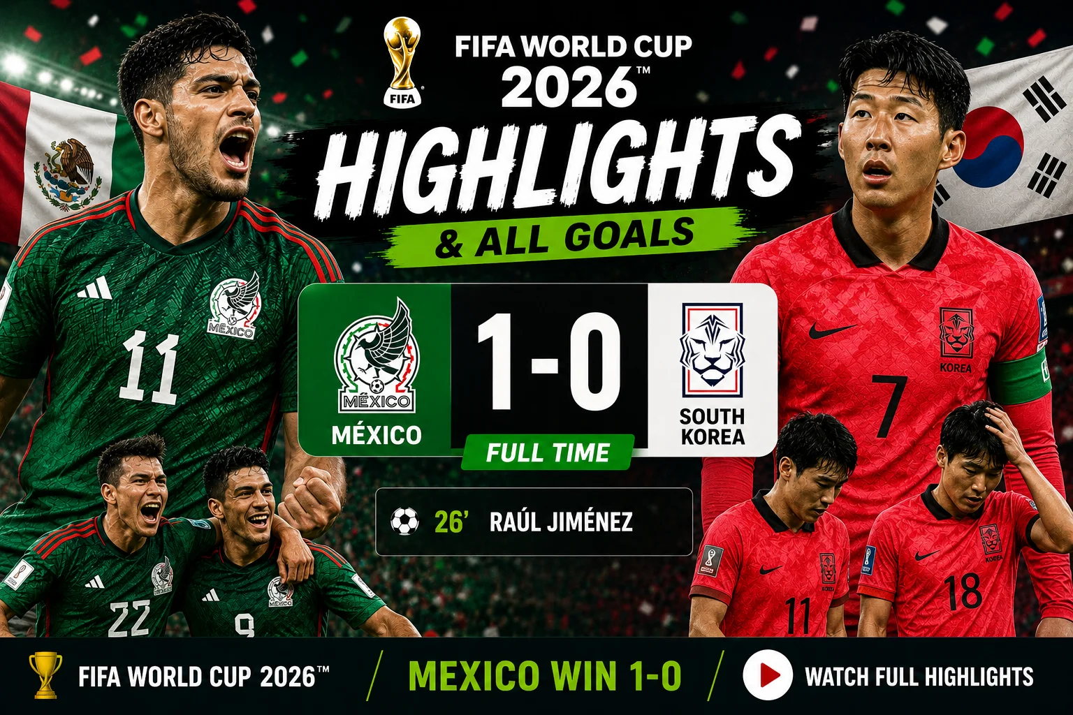 Mexico vs South Korea 1-0 Highlights & All Goals – FIFA World Cup 2026