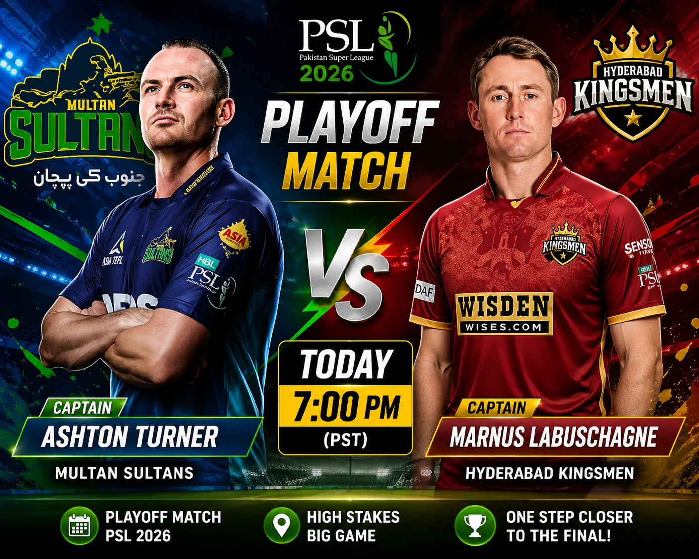 Multan Sultans vs Hyderabad Kingsmen Playoff Match Today at 7 PM – PSL 2026 Knockout Clash Preview
