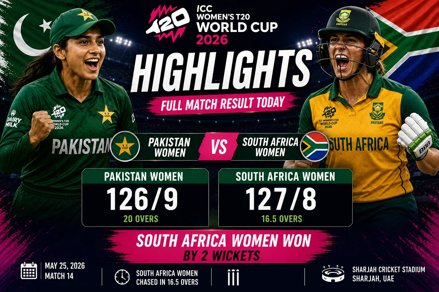 Pakistan Women vs South Africa Women Highlights — ICC Women's T20 World Cup 2026 | Full Match Result Today