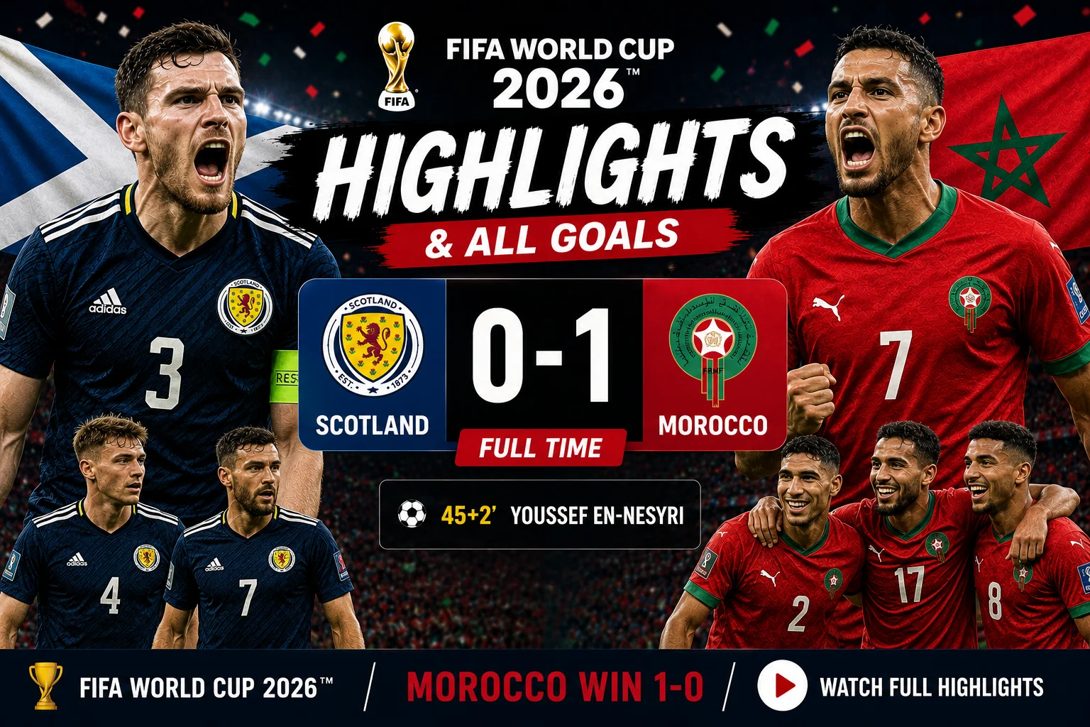 Scotland vs Morocco 0-1 Highlights & All Goals – FIFA World Cup 2026